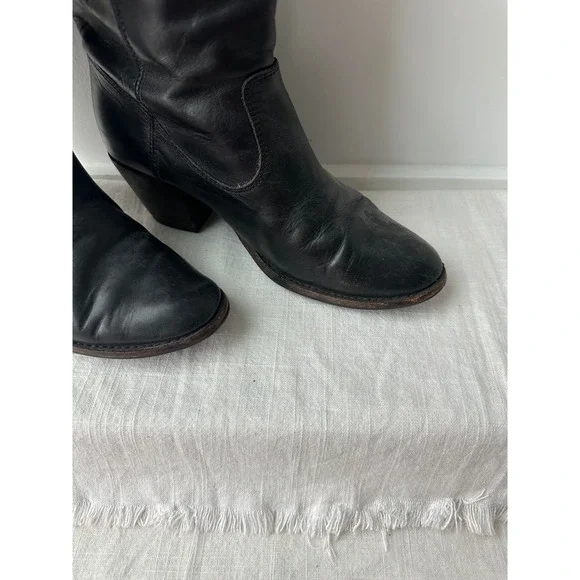 FRYE Jackie 76575 Women's 6.5B Black Leather Western Riding Boots MEXICO - Picture 7 of 14